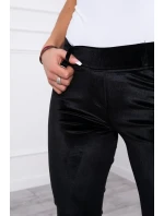 Velurové kalhoty černé