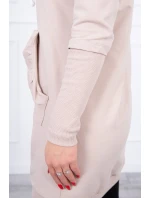 Šaty s ozdobnými volánikmi a kapucňou béžovej farby Šaty s ozdobnými volánikmi a kapucňou béžovej farby