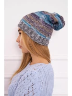 Fleecová čiapka Klaudia K255 marine+grey