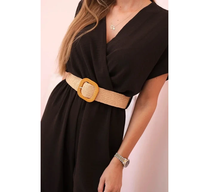 Kombinéza s ozdobným pásom hnedá Kombinéza s ozdobným pásom hnedá