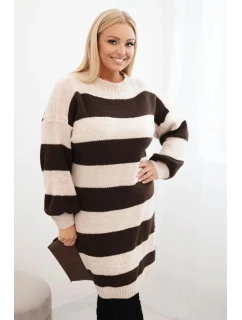 Dámske Plus veľkosť pruhované pletené sukne Camel