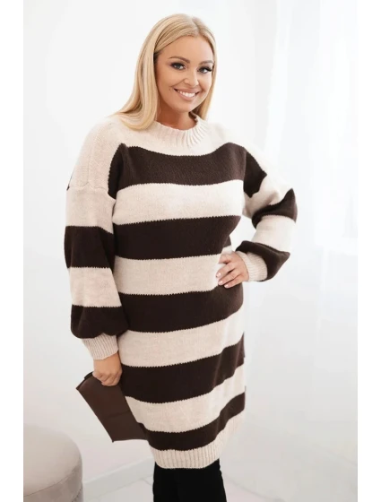 Dámske Plus veľkosť pruhované pletené sukne Camel