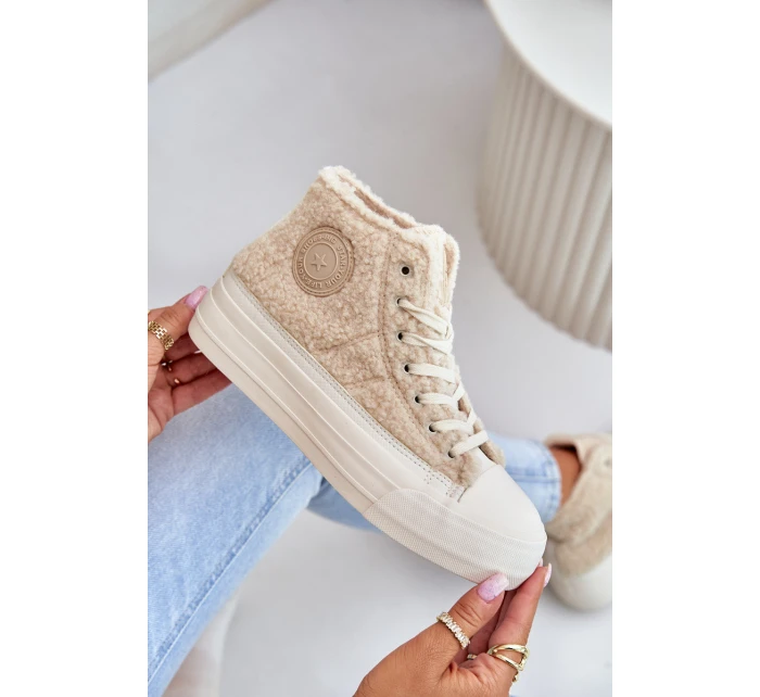 Zateplené Dámské Tenisky S Kožíškem  Big Star Béžové model 21675253 - Big Star Shoes