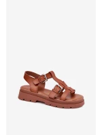 Dámské Sandály Eko Kůže S Přezkami Camel model 21699613 - Boto