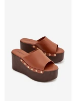 Dámské nazouváky na platformě s přezkami Camel Mareline Dámské nazouváky na platformě s přezkami Camel Mareline