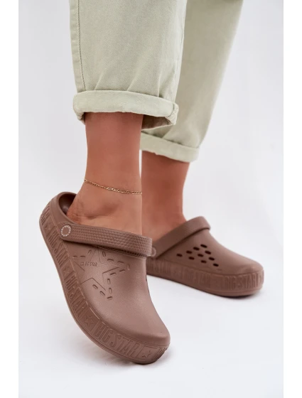 Dámské pantofle Chodaki pěnové Big Star TT274A085 hnědé