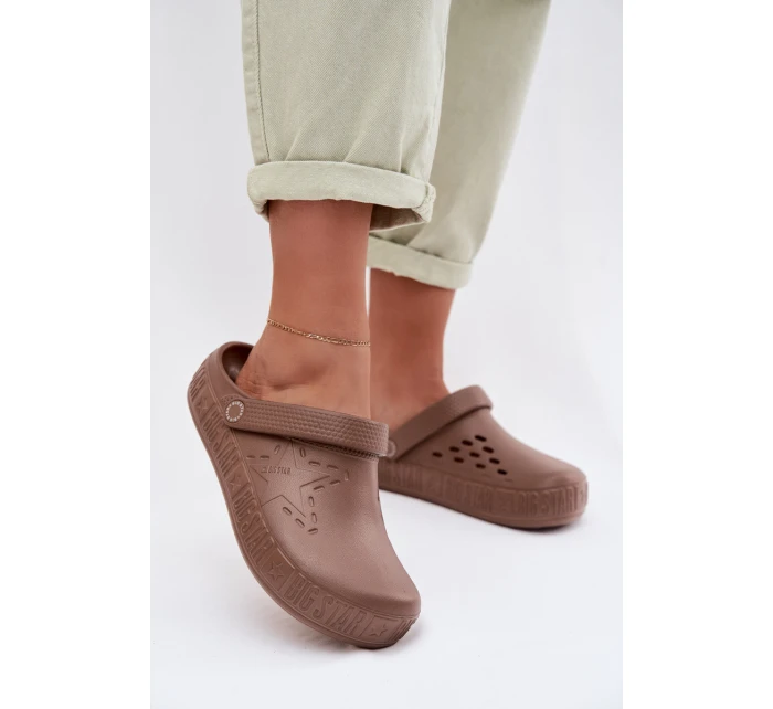 Dámské pantofle Chodaki pěnové Big Star TT274A085 hnědé