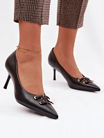 Lodičky s ozdobou Eko kůže Černé Fivara