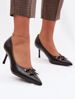 Lodičky s ozdobou Eko kůže Černé model 22037637 - Boto