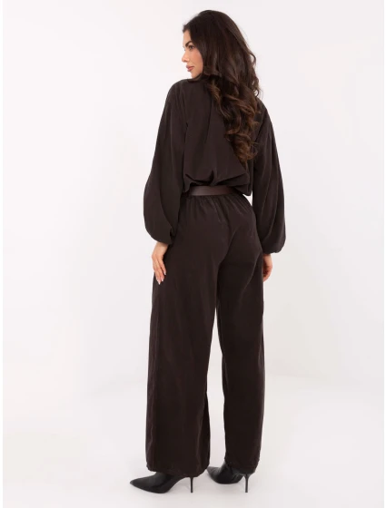 Spodnie IT SP model 21722835 ciemny brązowy - FPrice Spodnie IT SP model 21722835 ciemny brązowy - FPrice