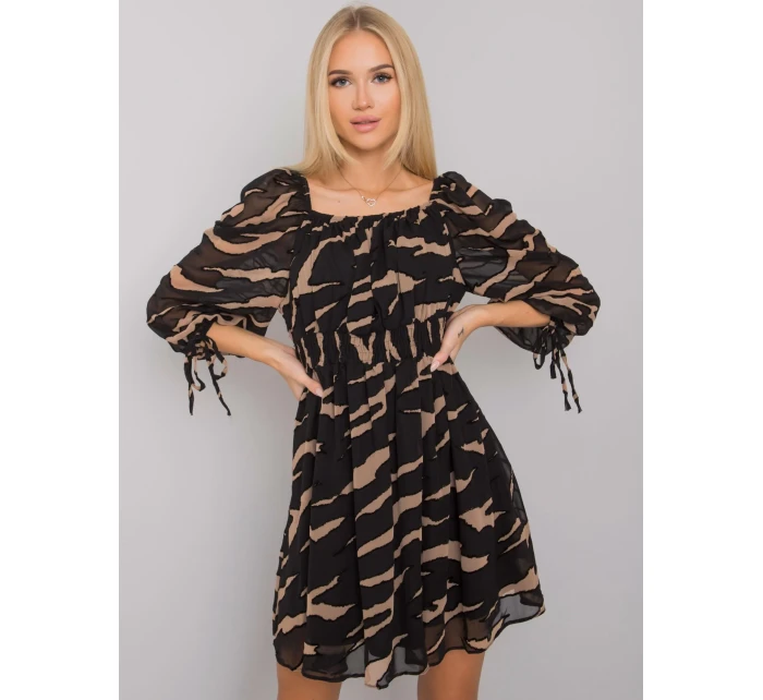 Šaty LC SK 22K 3040.19P čierna a béžová