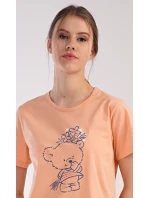 Dámská noční košile s krátkým rukávem Méďa s model 18728719 - Vienetta Dámská noční košile s krátkým rukávem Méďa s model 18728719 - Vienetta