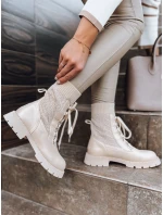 Dámské kozačky light beige Dstreet model 21971398 - FashionStreet Dámské kozačky light beige Dstreet model 21971398 - FashionStreet