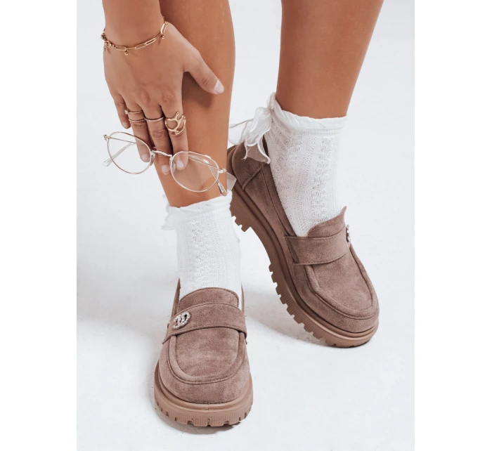 Dámské semišové béžové mokasíny Dstreet model 21992448 - FashionStreet