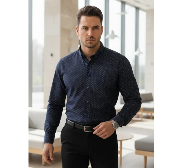 Koszula męska slim fit  granatowa model 22004883 - FashionStreet