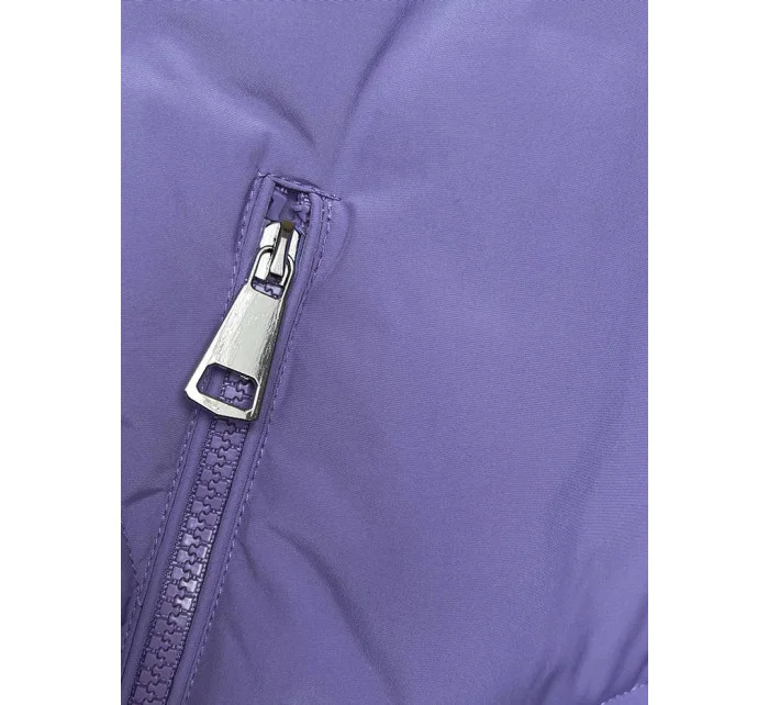 Fialová zimná bunda s kapucňou (LHD-23015)