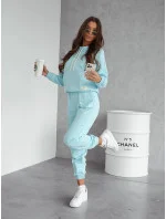 Súprava mikiny so stojačikom a nohavíc modrá (82162)