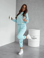 Súprava mikiny so stojačikom a nohavíc modrá (82162)