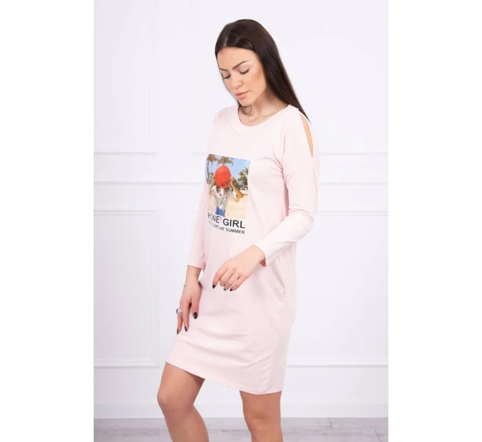 Šaty s potlačou Honey girl púdrovo ružové Šaty s potlačou Honey girl púdrovo ružové