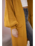 Sveter dlhý sveter horčicovej farby