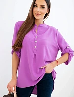 Blúzka s dlhšou zadnou časťou fialová