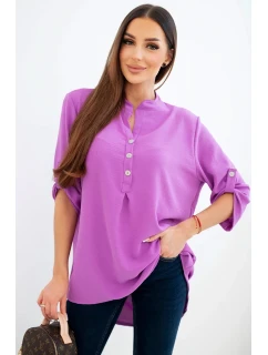Blúzka s dlhšou zadnou časťou fialová