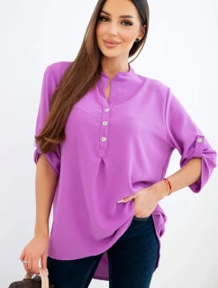 Blúzka s dlhšou zadnou časťou fialová