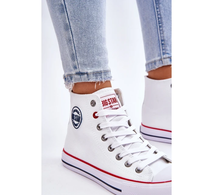 Dámské klasické vysoké tenisky Big Star model 21611832 Bílé - Big Star Shoes Dámské klasické vysoké tenisky Big Star model 21611832 Bílé - Big Star Shoes