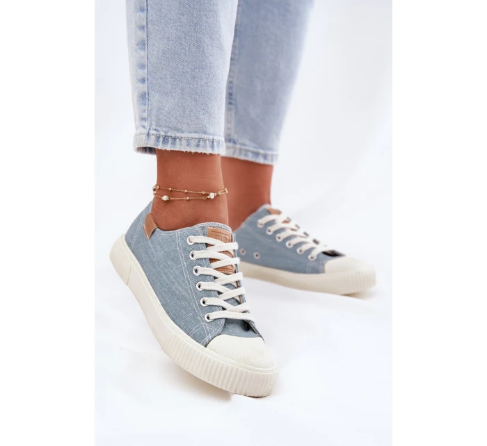 Materiałowe Trampki Damskie Big Star RR274796 Niebieskie Materiałowe Trampki Damskie Big Star RR274796 Niebieskie