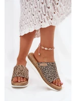 Klapki Damskie Na Koturnie Panterka Norozi