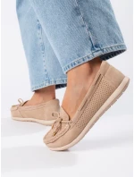 Vynikajúce hnedé dámske mokasíny bez podpätku Vynikajúce hnedé dámske mokasíny bez podpätku