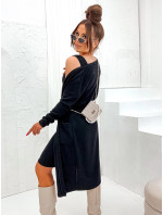 Černé dámské úpletové šaty s přes oblečení model 19670098 - Moon
