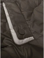 Krátka dámska vesta v khaki farbe s odnímateľnou kapucňou BH Forever (BH-2414) Krátka dámska vesta v khaki farbe s odnímateľnou kapucňou BH Forever (BH-2414)