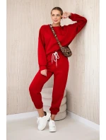 Viskózový komplet teplákové + kalhoty červený Viskózový komplet teplákové + kalhoty červený