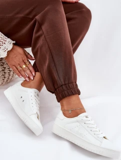 Dámské nízké tenisky z eko kůže Big Star – bílé