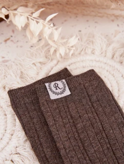 Dámske bavlnené ponožky s prúžkami - tmavosivé