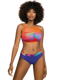 Dámske dvojdielne plavky S47N-33 Active Sport oranžová-tmavo modrá - Self