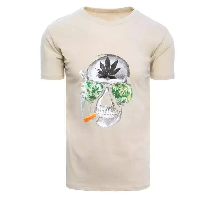 Pánské béžové tričko model 21965058 - Dstreet Pánské béžové tričko model 21965058 - Dstreet