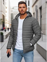 Pánská přechodná prošívaná tmavě šedá bunda Dstreet model 21968711 - FashionStreet