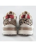Béžové dámske športové topánky so zvieracím motívom (VIVI1038)