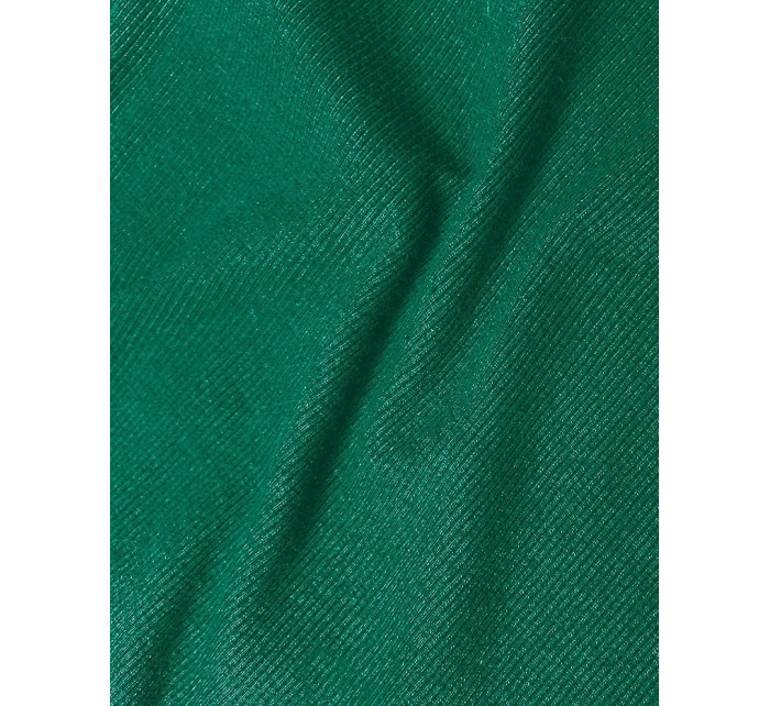 Zelené rebrované šaty s okrúhlym výstrihom (5131-13)