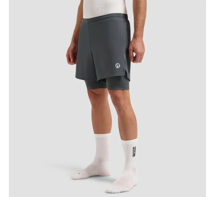 Rogelli pánske šortky 2 v 1 ESSENTIAL šedé 3XL