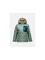 Dámská péřová bunda PEAK model 22241375 model Helium Utility Down Hood Jacket, zelená barva - Peak Performance