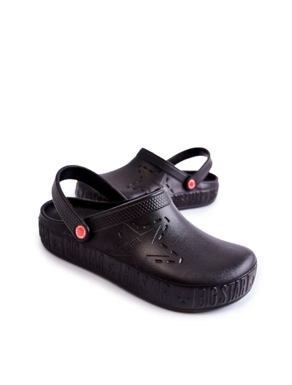 Męskie Lekkie Klapki Chodaki Big Star II175001 Czarne