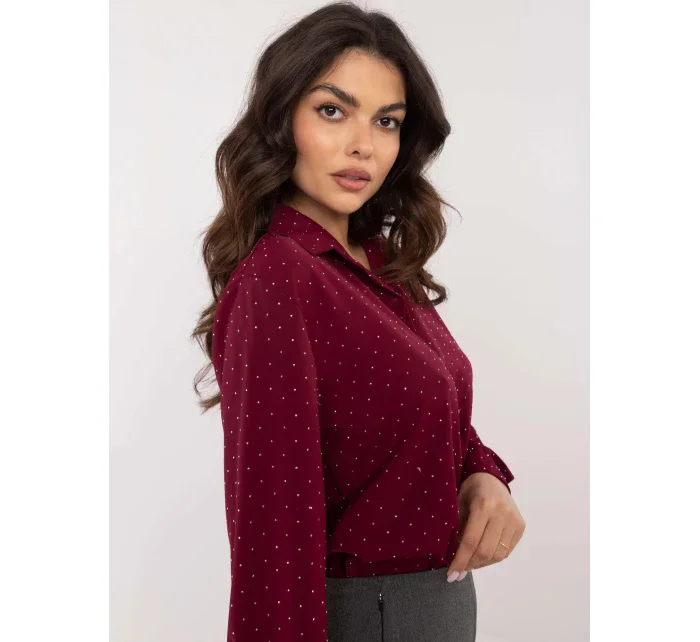 Dámska košeľa DHJ KS 19760.49P bordová - FPrise