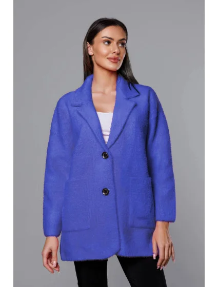 Krátky vlnený prehoz cez oblečenie typu alpaka v nevädzovej farbe (7108-1)