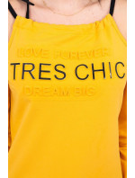 Šaty Tres Chic v horčicovej farbe