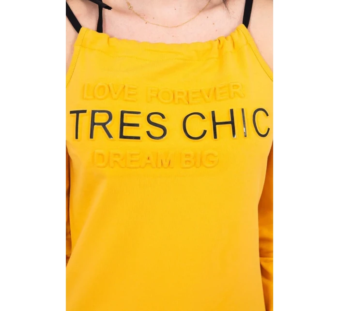 Šaty Tres Chic v horčicovej farbe