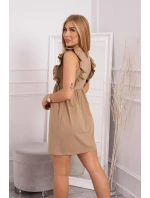 Šaty s volánikmi na bokoch ťava Šaty s volánikmi na bokoch ťava