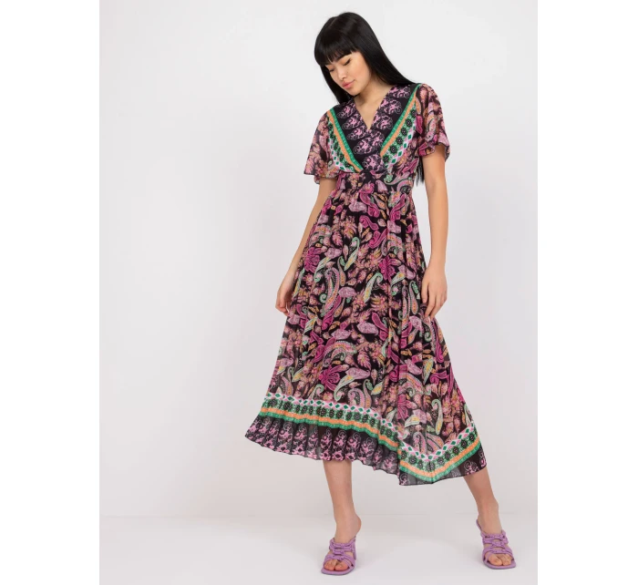 Šaty DHJ SK 11331 3.61 čierna a ružová